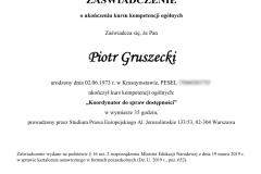 Kurs Kompetencji ogólnych - Koordynator do spraw Dostępności